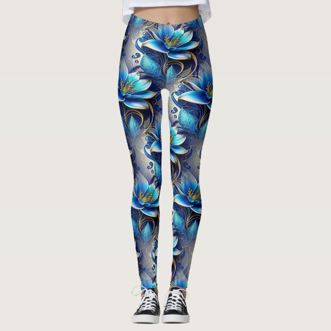 Leggings de yoga Mardi Gras Femme Fleur de lys (Framsida)