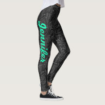 Leggings DITT NAMN Black Paisley Exercise Byxor