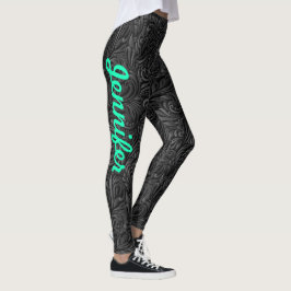 Leggings DITT NAMN Black Paisley Exercise Byxor