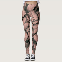 Leggings Eiffel Torn Mönster över Rosa