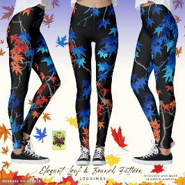 Leggings elegant Löv och Gren Mönster