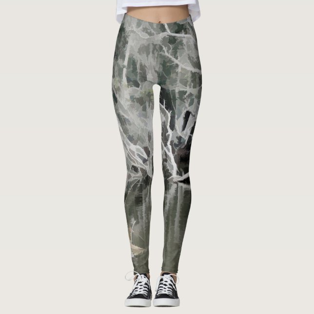 Leggings Erie Jungle in Black & White (Framsida)