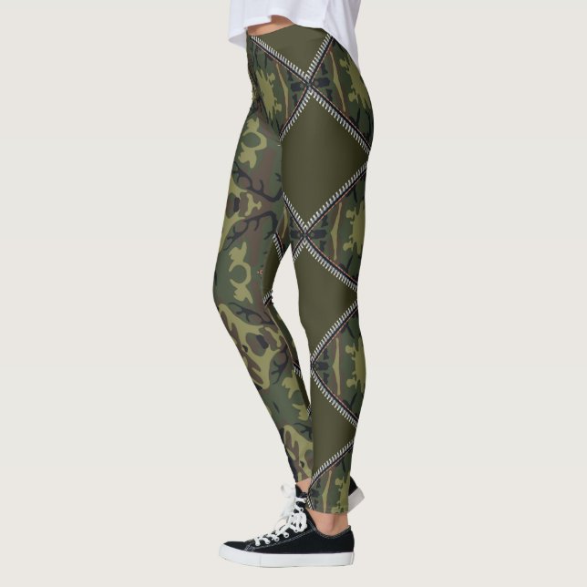 Leggings estilo militar con cortes de cremallera (Vänster)