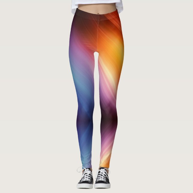 Leggings - Färgglada regnbågsfärgade (Framsida)