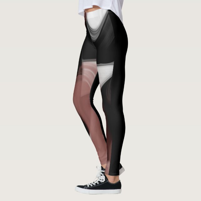 Leggings Fitness Abstrakt Art Black Power (Vänster)
