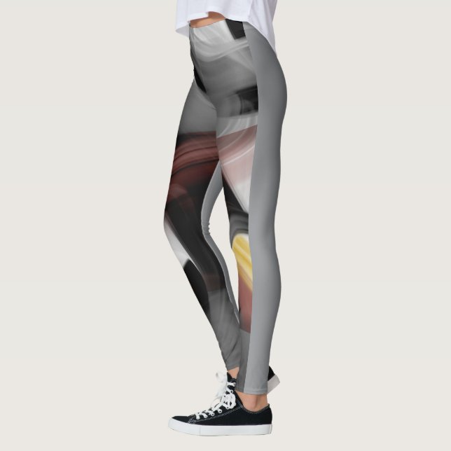 Leggings Fitness Abstrakt Art Black Power (Vänster)