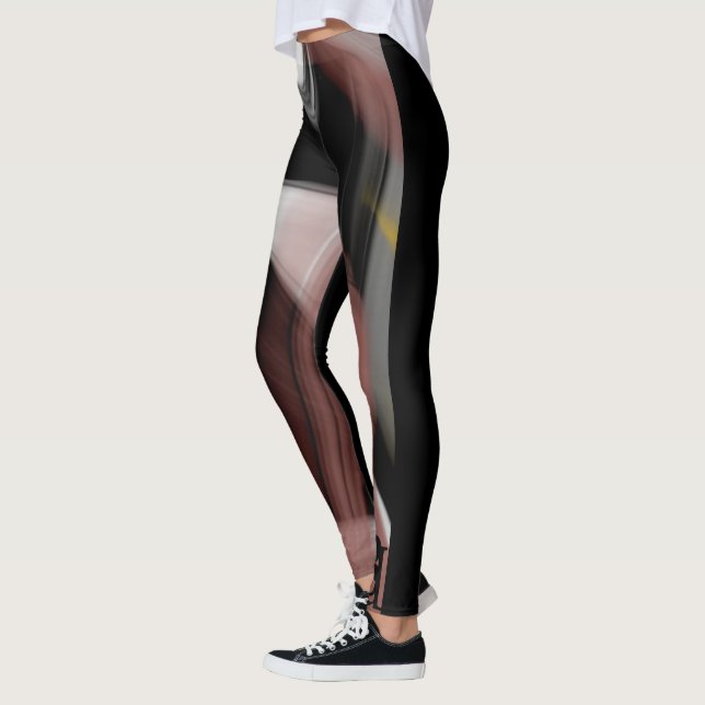 Leggings Fitness Abstrakt Art Black Power (Vänster)