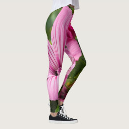 Leggings fleur rose avec la rosée du matin