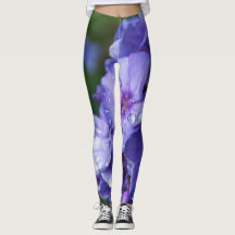 leggings fleur violet avec la rosée du matin