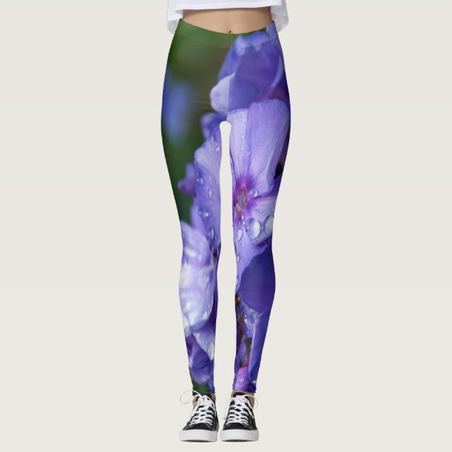 leggings fleur violet avec la rosée du matin (Framsida)