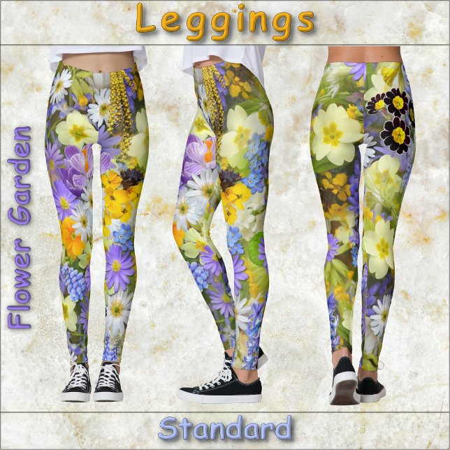 LEGGINGS - "Flower Garden" - Blommönsterdesign (Skapare uppladdad)