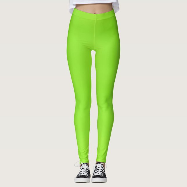Leggings ~ fluoro grönt (Framsida)
