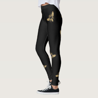 Leggings för Black och Guld Bee Fantastisk