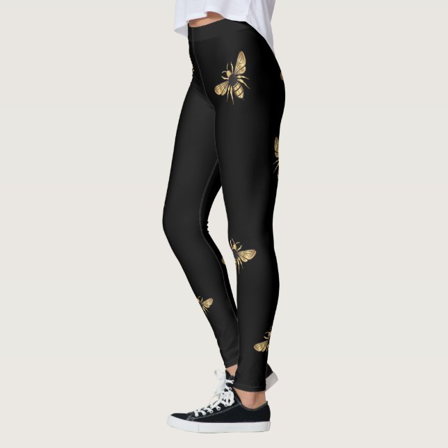 Leggings för Black och Guld Bee Fantastisk (Vänster)