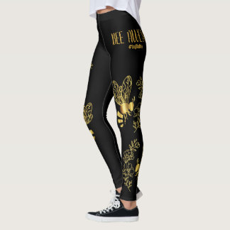 Leggings för Black och Guld Bee Fantastisk