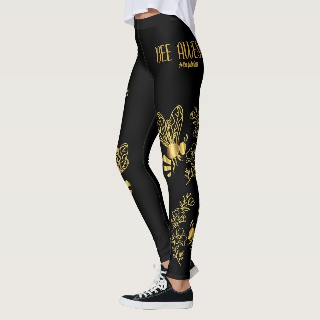 Leggings för Black och Guld Bee Fantastisk  (Vänster)
