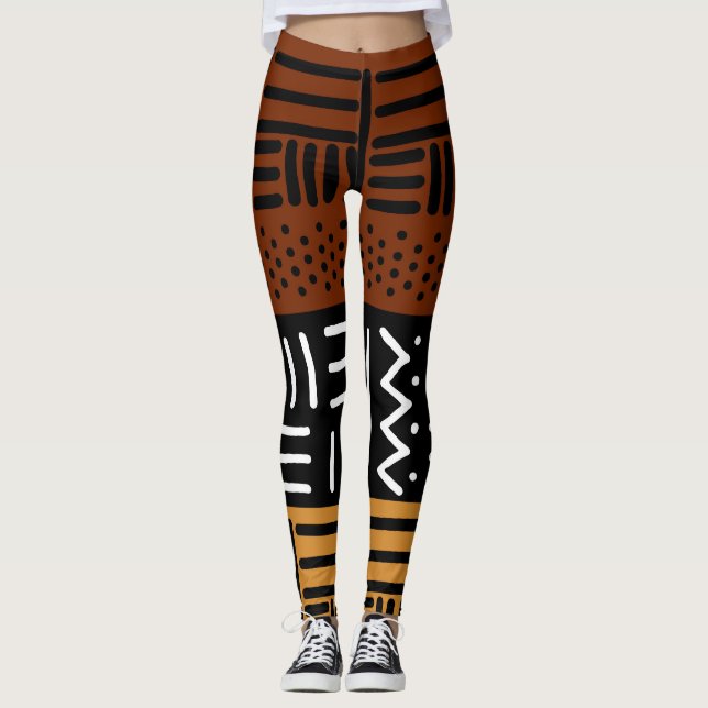 Leggings för designer Legings för afrikanska tryck (Framsida)