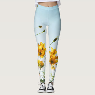 Leggings för kvinnor | Eco Fitness Flowers Himmel