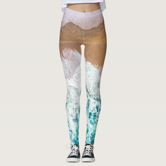 Leggings för kvinnor | Eco Fitness Ocean (Framsida)