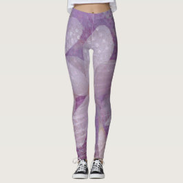 Leggings för lavender och Lila Abstrakt Blommigt