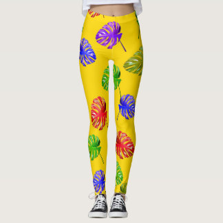 Leggings för Tropical Löv Gult