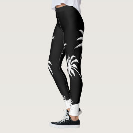 Leggings för Tropiska Beach-öarna Handflatan Träd