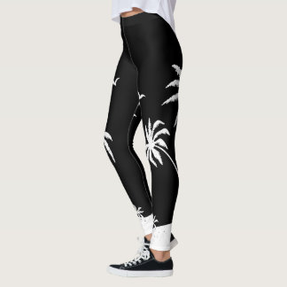 Leggings för Tropiska Beach-öarna Handflatan Träd