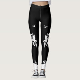 Leggings för Tropiska Beach-öarna Handflatan Träd