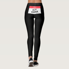 Leggings front USA flagga och Karen Namn bricka på