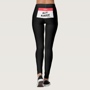 Leggings front USA flagga och Karen Namn bricka på