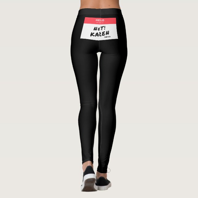 Leggings front USA flagga och Karen Namn bricka på (Baksida)