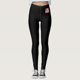 Leggings front USA flagga och Karen Namn bricka på