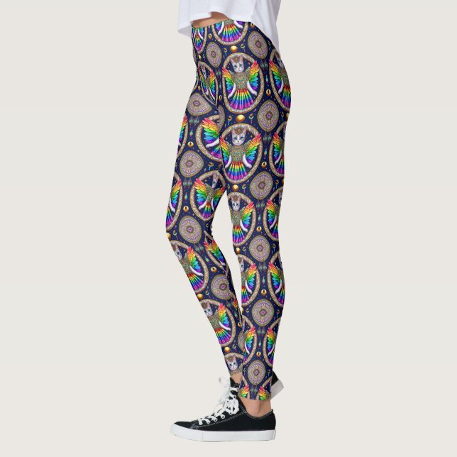 Leggings Gay Rainbow Pride Cat Fairy (Vänster)