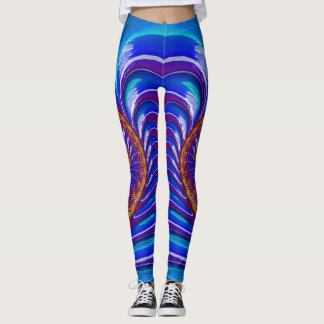 Leggings ~glansig blå lila gult ~ Original