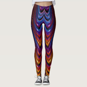 Leggings ~glossy guld blue ~ Original