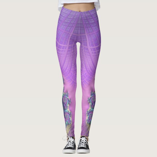 Leggings ~grön rosa blå lila ~ Original (Framsida)