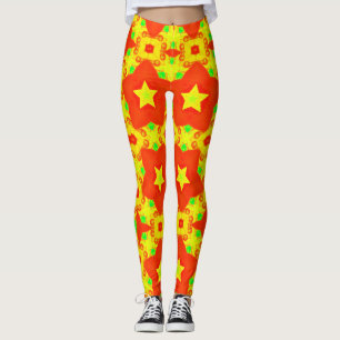 Leggings ~ Grönt för ljusröd Gult ~ Original
