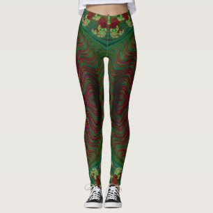 Leggings ~grönt röd jul