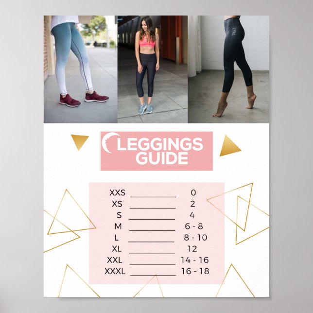 Leggings guide storlek Zyia active bära Rep. Poster (Framsidan)