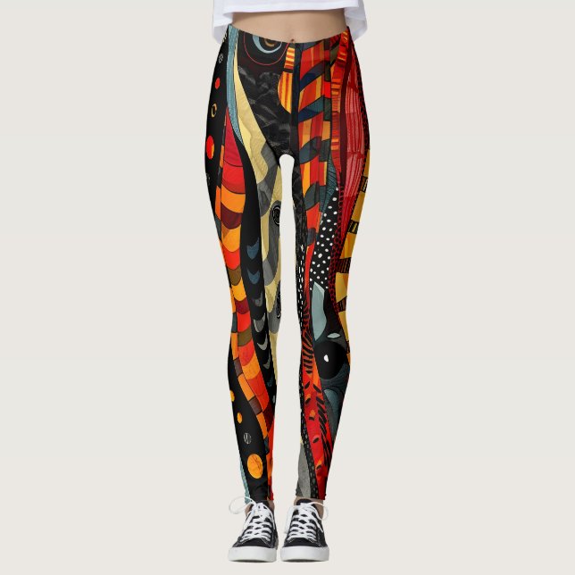Leggings i African Tribal Mönster (Framsida)