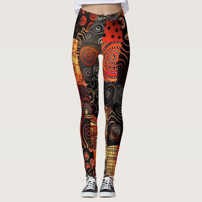 Leggings i African Tribal Mönster (Framsida)