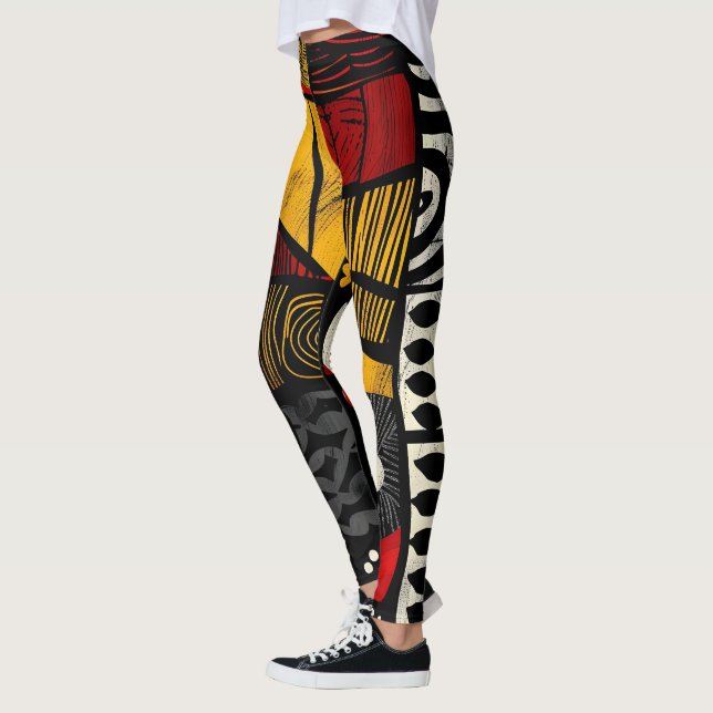 Leggings i African Tribal Mönster (Vänster)