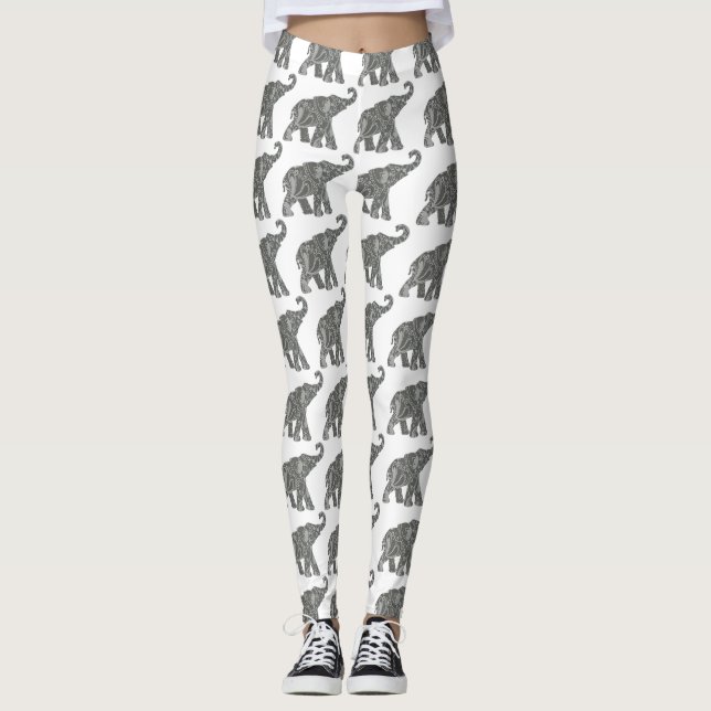 Leggings i Elephant Mönster (Framsida)