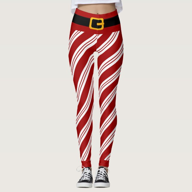 Leggings i julklapp candy cane rand (Framsida)