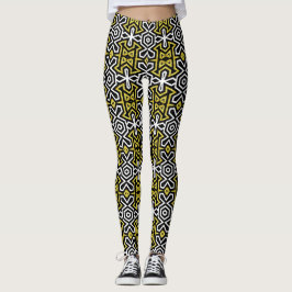 Leggings i Svarta Mönster ★ Funky Aztec Carter