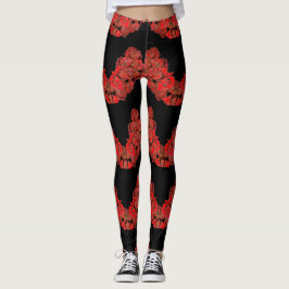 Leggings in Red and BLack Unique Ro