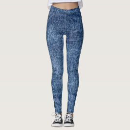 leggings jeans blå florat modern svart chic