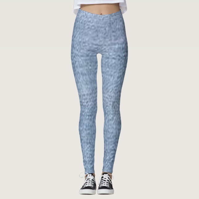 leggings Jeans Blå Röd blomma modern svart chic (Framsida)