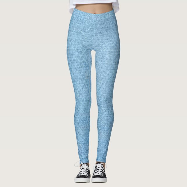 leggings Jeans Blå Röd blomma modern svart chic (Framsida)