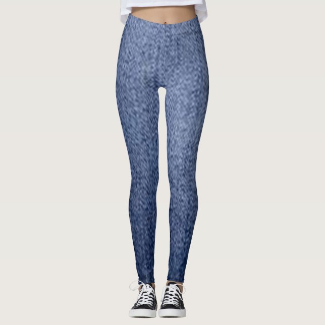 leggings Jeans Blå Röd blomma modern svart chic (Framsida)